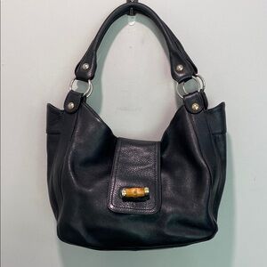 FRANCESCO ROGANI Black Leather Shoulder Bag